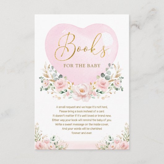Valentines Sweetheart Floral Books for Baby Girl Begleitkarte (Vorderseite)