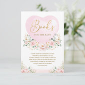 Valentines Sweetheart Floral Books for Baby Girl Begleitkarte (Stehend Vorderseite)