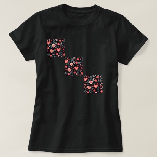 Valentine's t-shirt with heart flowers (Design vorne)