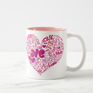Valentines-Tasse Leidenschaft der Liebe rosa Zweifarbige Tasse