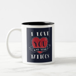 Valentines Tattoo Zweifarbige Tasse