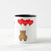 Valentines Teddy and Balloons Liebe Tasse (Zentrum)