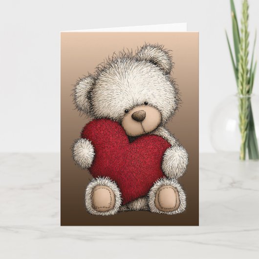 Valentines Teddy Bear Karte (Vorderseite)