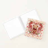 Valentine's ,Teddy Bear,Pink Love Heart and Flower Notizblock (Innenseite)