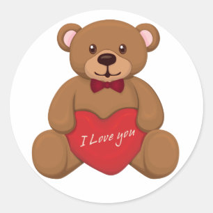 Valentines' Teddy Bear Runder Aufkleber