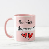 Valentine's The Bird's Chirping - rosa Window Red Tasse (Links)