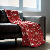 Valentine's Thema Red White I Liebe You Pattern Fleecedecke