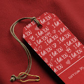 Valentine's Thema Red White I Liebe You Pattern Geschenkanhänger