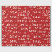 Valentine's Thema Red White I Liebe You Pattern Geschenkpapier (Flach)