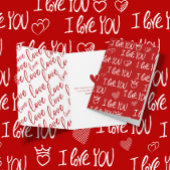 Valentine's Thema Red White I Liebe You Pattern Karte