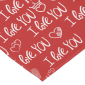 Valentine's Thema Red White I Liebe You Pattern Kurzer Tischläufer (Ecke)
