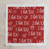 Valentine's Thema Red White I Liebe You Pattern Serviette