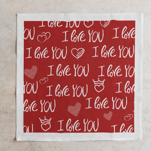 Valentine's Thema Red White I Liebe You Pattern Serviette