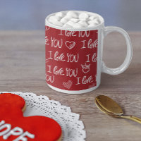 Valentine's Thema Red White I Liebe You Pattern