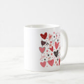 Valentines Theme Red Hearts Kaffeetasse (VorderseiteRechts)