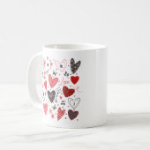 Valentines Theme Red Hearts Kaffeetasse (Vorderseite Links)