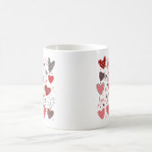 Valentines Theme Red Hearts Kaffeetasse (Mittel)
