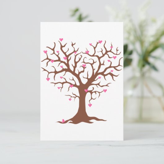 Valentines Tree Einladungen (Stehend Vorderseite)