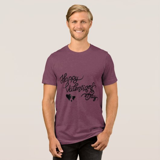 Valentine's Typography Sayings Tri-Blend Shirt (Vorderseite voll)