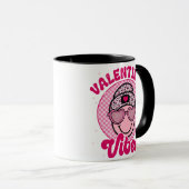 Valentines Vibes Happy Face Design • Pink Leopard  Tasse (VorderseiteRechts)