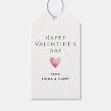 Valentines Watercolor Heart Gift Tags