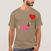 Valentines Weiner Daschund Dackel in Hundekleidung T-Shirt (Vorderseite)