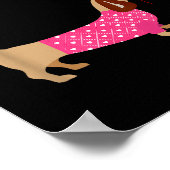 Valentines Weiner Daschund Doxie In Dog Dress Poster (Ecke)