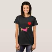 Valentines Weiner Daschund Doxie In Dog Dress T-Shirt (Vorne ganz)