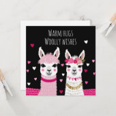 Valentines Whimsical Adorable Llamas Valentines Karte (Vorderseite/Rückseite Beispiel)