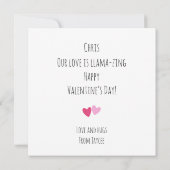 Valentines Whimsical Adorable Llamas Valentines Karte (Rückseite)