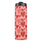 Valentine's Whimsical Hearts  Thermosbecher (Vorderseite)