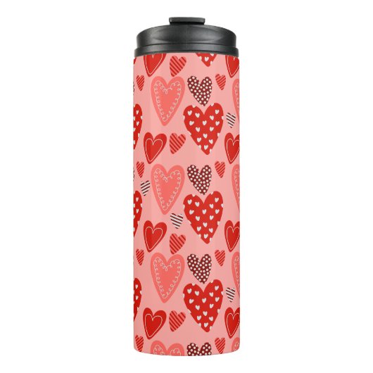 Valentine's Whimsical Hearts  Thermosbecher (Vorderseite)