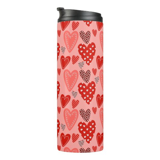 Valentine's Whimsical Hearts  Thermosbecher (Nach rechts gedreht)