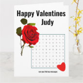 Valentines WorSearch Karte (Gelbe Blume)