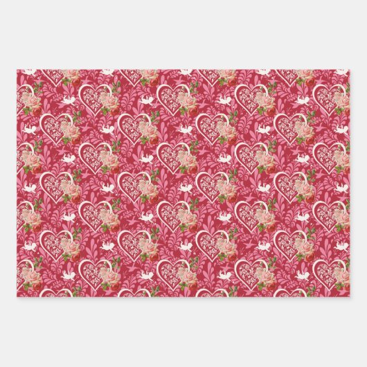 Valentines Wrapping Paper Geschenkpapier Set (Vorderseite)