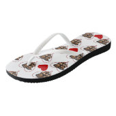 Valentines Yorkie Welpen Flip Flops Badesandalen (Schrägansicht)