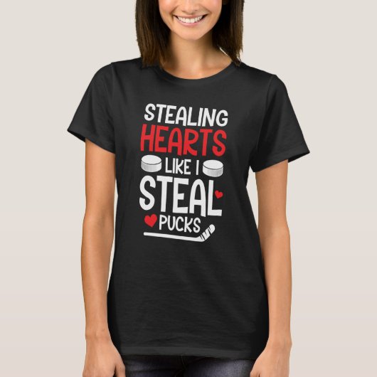 Valentineu2019s Day Hockey Stealing Hearts Like I T-Shirt (Vorderseite)