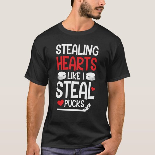 Valentineu2019s Day Hockey Stealing Hearts Like I  T-Shirt (Vorderseite)
