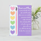 Valentinfarben und Pinsel Einladung (Stehend Vorderseite)