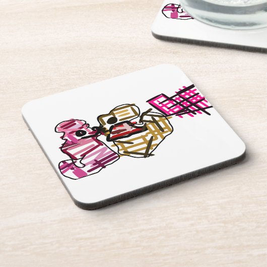 Valentinfreude Getränkeuntersetzer (Linke Seite)