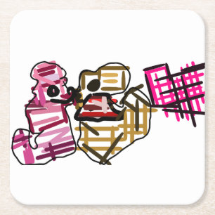 Valentinfreude Rechteckiger Pappuntersetzer