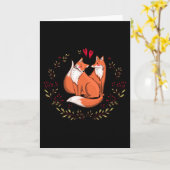 Valentinfüchse Karte (Gelbe Blume)