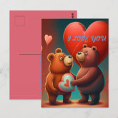 Valentingebärenbär-Cartoon Postkarte (Vorne/Hinten)