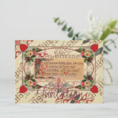 Valentingedicht mit Blume und Einladung (Stehend Vorderseite)