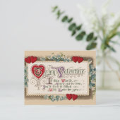 Valentingedicht mit Herz Feiertagspostkarte (Stehend Vorderseite)