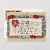 Valentingedicht mit Herz Feiertagspostkarte (Vorne/Hinten)