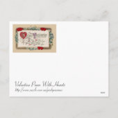 Valentingedicht mit Herz Feiertagspostkarte (Rückseite)