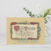 Valentingedicht mit Herzaufforderung Einladung (Stehend Vorderseite)