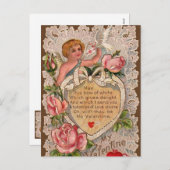 Valentingedicht mit Spitzen Feiertagspostkarte (Vorne/Hinten)