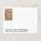 Valentingedicht mit Spitzen Feiertagspostkarte (Rückseite)